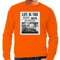 Koningsdag sweater voor heren - vintage poster - oranje - oranje feestkleding - thumbnail