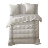 Yellow Kagusa dekbedovertrek - 2-persoons (200x200/220 cm + 2 slopen) - Percal katoen - Grijs