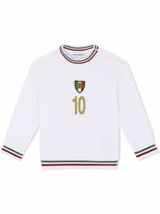 Dolce & Gabbana Kids haut de football à logo - Blanc