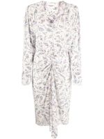 MARANT ÉTOILE robe portefeuille mi-longue à fleurs - Blanc