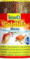 Tetra Goldfish Menu - 4-in-1 visvoedermix met crisps, vlokken, granulaat en daphnia voor alle goudvissen en andere koudwatervissen, 250 ml blik