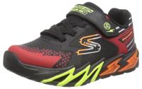 Skechers Flex-Glow Bolt, sportschoenen voor kinderen, zwart, synthetisch, textiel, rood, oranje, 30 EU