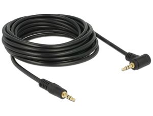 Delock 83760 Stereo Jack Kabel 3,5 mm 3-pin male > male haaks 5 m zwart