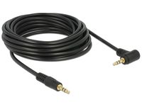 Delock 83760 Stereo Jack Kabel 3,5 mm 3-pin male > male haaks 5 m zwart - thumbnail