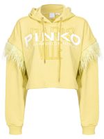 PINKO hoodie crop à détails de plumes - Jaune - thumbnail