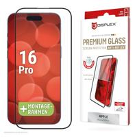 Displex Premium ontspiegeld pantserglas (super ontspiegeld, FC, 10H) voor Apple iPhone 16 Pro, Eco-montageframe, volledige displayafdekking, gehard glas, krasbestendige beschermfolie, hoesvriendelijk