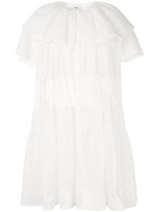 Goen.J robe courte à fronces - Blanc