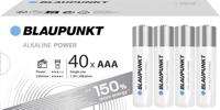 BLAUPUNKT AAA alkalinebatterijen, verpakking van 40, voor wandklokken en tv-afstandsbedieningen, LR03BPO/40CP