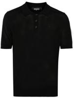 Dsquared2 Geribbeld poloshirt met geborduurd logo - Zwart