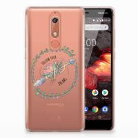 Nokia 5.1 (2018) Telefoonhoesje met Naam Boho Dreams