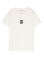 MSGM Kids t-shirt à logo imprimé - Tons neutres