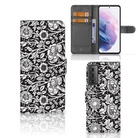 Samsung Galaxy S21 Plus Hoesje Black Flowers