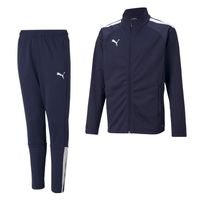 PUMA teamLIGA Full-Zip Trainingspak Kids Donkerblauw Zwart - thumbnail