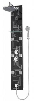 Badstuber Lyon douchekolom zwart glas met massage