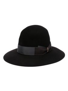 Borsalino chapeau feutré à ruban grainé - Noir