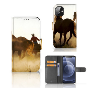 Apple iPhone 12 Mini Telefoonhoesje met Pasjes Design Cowboy