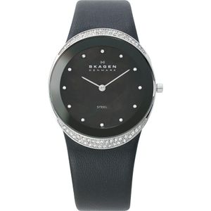 Horlogeband Skagen 452LSLB Leder Zwart