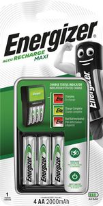 Energizer batterijlader Maxi Charger, inclusief 4 x AA batterij, op blister