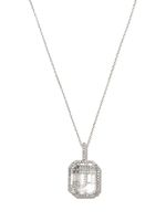 Mateo collier Initial serti de quartz - Argent