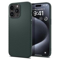 iPhone 15 Pro Spigen Liquid Air TPU Hoesje - Donkergroen