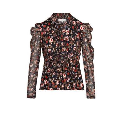 Morgan top met all over print marine/rood Morgan top met all over print marine/rood
