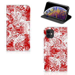 Mobiel BookCase Apple iPhone 11 Angel Skull Rood