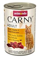 Animonda Carny Adult kattenvoer, nat voer voor volwassen katten, rund, kip + eendenhart, 6 x 400 g