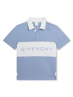 Givenchy Kids polo bicolore à logo brodé - Bleu