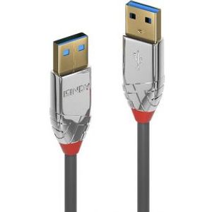 Lindy 36627 2m USB A USB A Mannelijk Mannelijk Grijs USB-kabel