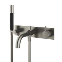 Hotbath Cobber X afbouwdeel met inbouwdeel voor douche/badmengkraan, automatische omstelinrichting geborsteld nikkel HBCB026 / CX026EXTGN - thumbnail