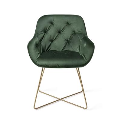 Jesper Home Eetkamerstoel 'Tara' Cross Gold, kleur Jungle Zen