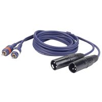 DAP FL26 verloopkabel 2x XLR male naar 2x RCA 150cm