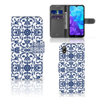 Huawei Y5 (2019) Hoesje Flower Blue - thumbnail