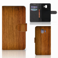 Samsung Galaxy J4 2018 Book Style Case Donker Hout