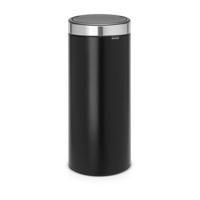 Brabantia Touch Bin, 30L Rond Kunststof, Roestvrijstaal Zwart - thumbnail