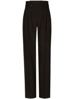 Dolce & Gabbana pantalon de costume en soie mélangée - Noir