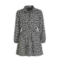 Zigga blousejurk met panterprint zwart/wit