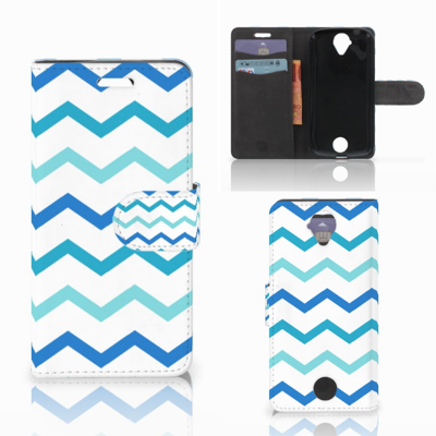 Acer Liquid Z330 Telefoon Hoesje Zigzag Blauw Acer Liquid Z330 Telefoon Hoesje Zigzag Blauw