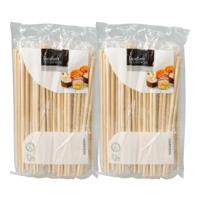 Sushi eetstokjes/chopsticks - 100x paar - bamboe hout - naturel - Chinees/japans