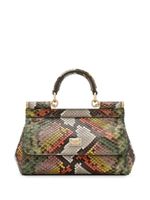 Dolce & Gabbana small Sicily snakeskin-print tote bag - Vert