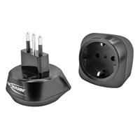 ANSMANN Reisadapter Italië - Schuko reisstekker met beschermingsklasse 1 & 2 - reisadapter voor reizen naar Italië, Albanië, Ethiopië, Chili, Syrië, Maldiven, San Marino enz.