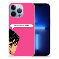 Apple iPhone 13 Pro Silicone-hoesje Woman Don't Touch My Phone - thumbnail