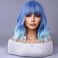 korte bob pruik kort krullend golvend pruik met pony voor vrouwen pruik hittebestendig synthetisch haar pruiken halloween cosplay partypruiken Lightinthebox