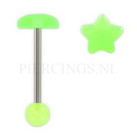 Tongpiercing glow in the dark ster - thumbnail