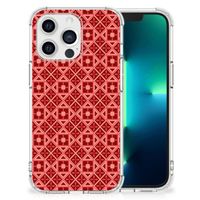 Apple iPhone 13 Pro Doorzichtige Silicone Hoesje Batik Rood