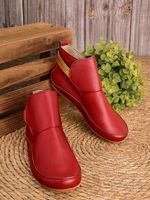 Women Casual Comfy Daily Adjustable Soft Leather Booties