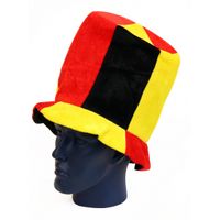 Funny Fashion Supporters verkleed kleding hoge hoed - vlag Belgie kleuren - polyester - volwassenen   - - thumbnail