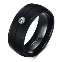 Mendes herenring Titanium Black Zircon-18mm - thumbnail