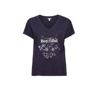 edc Women T-shirt van biologisch katoen donkerblauw