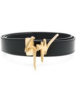 Giuseppe Zanotti ceinture à plaque logo - Noir